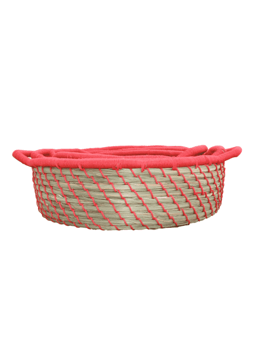 Sabai Grass Utility Basket Set of 3 - Red - D