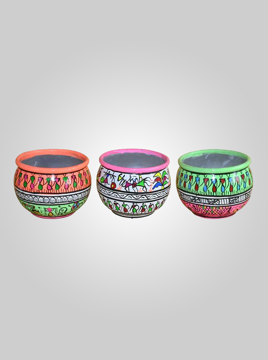 Patachitra Aluminium Pot - 1