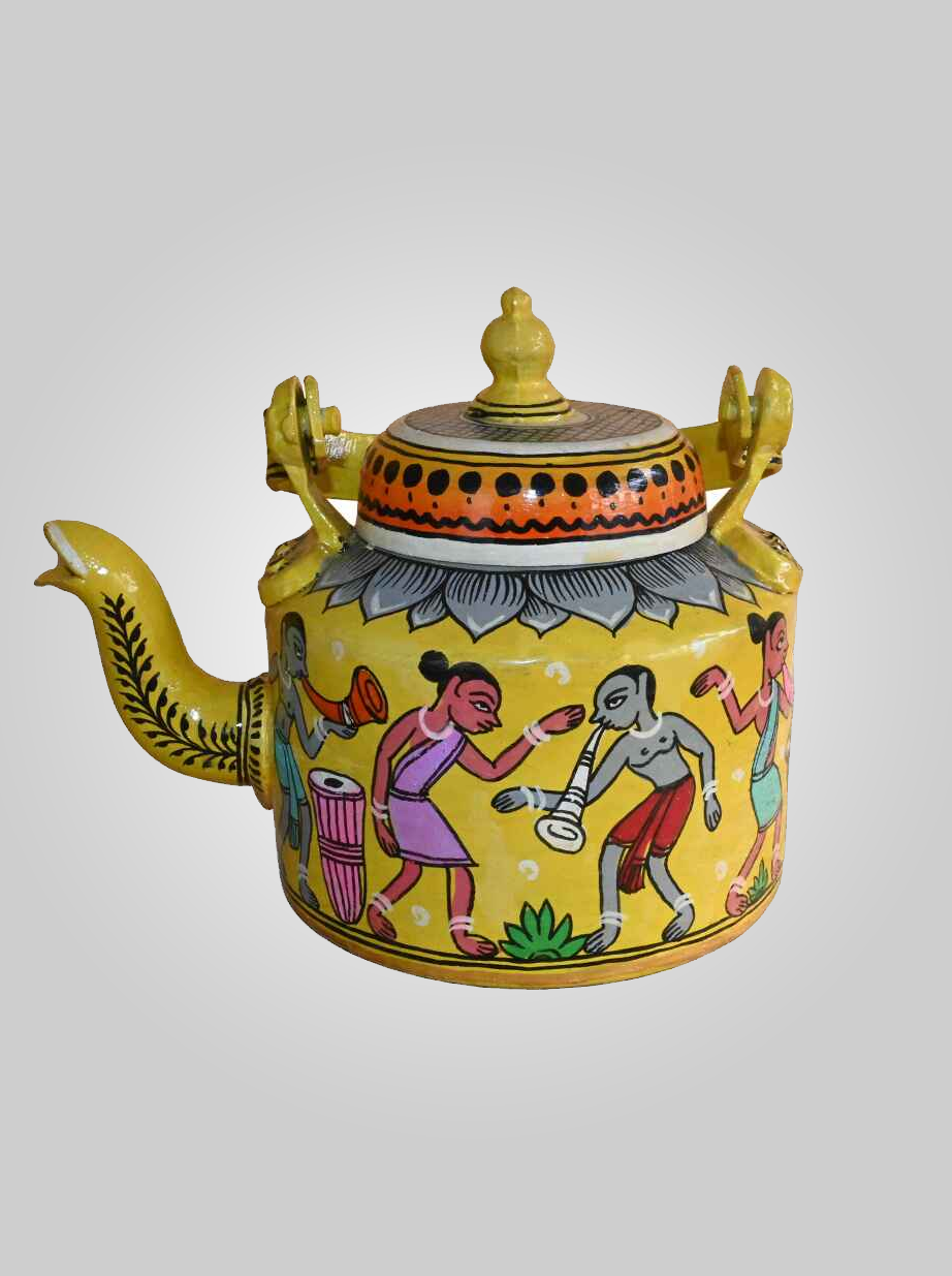 Patachitra Kettle- Yellow - 1