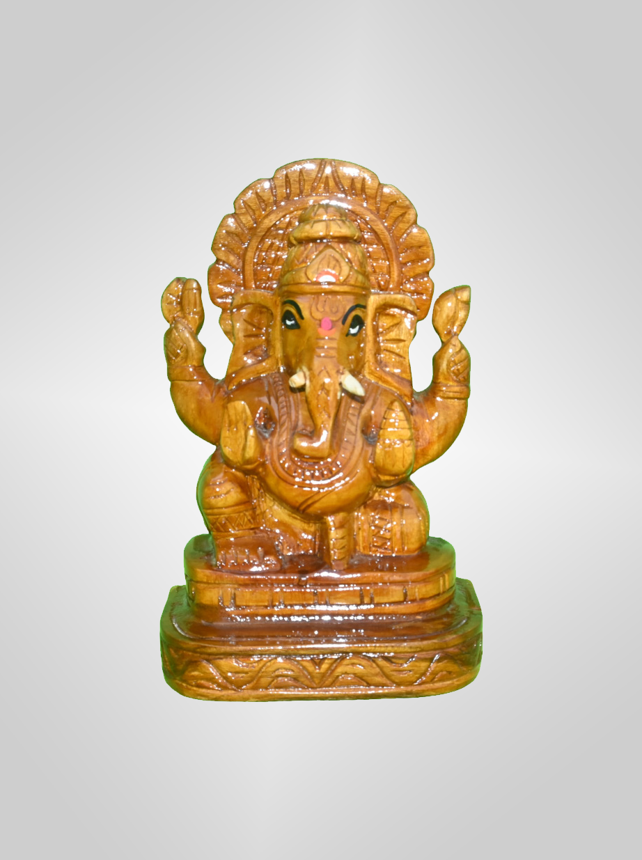 Wooden Handcraft Lord Ganesh Type-2 (7 Inch)