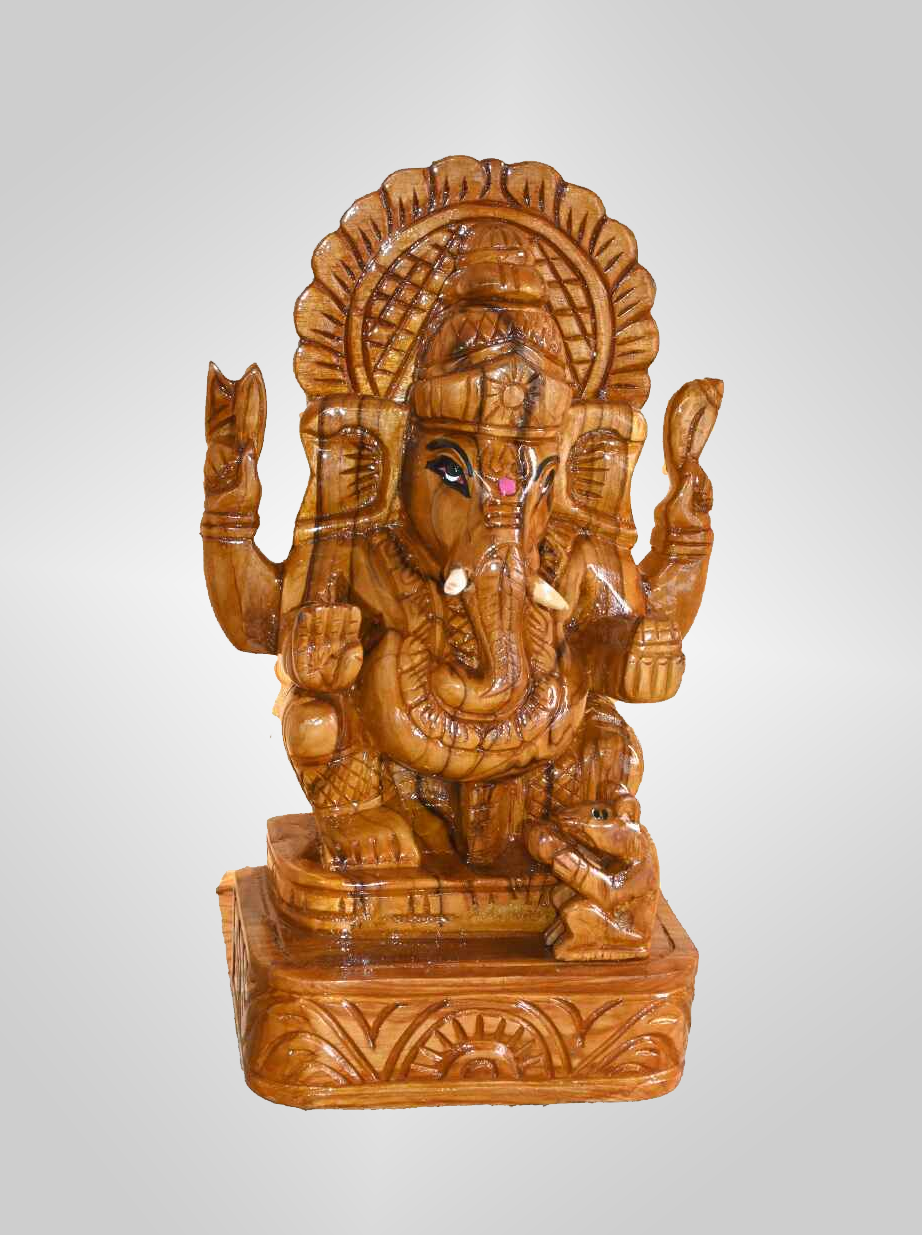 Wooden Handcraft Lord Ganesh (12 Inch)